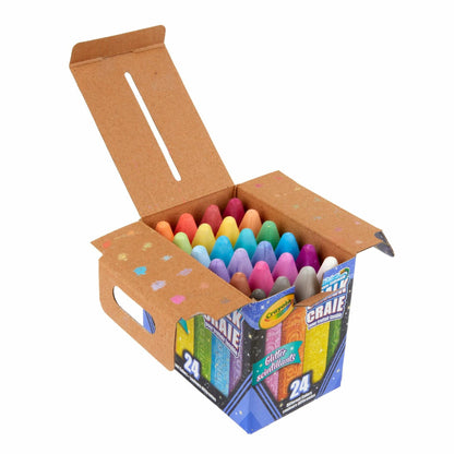 Glitter Sidewalk Chalk Set (24 Pieces)