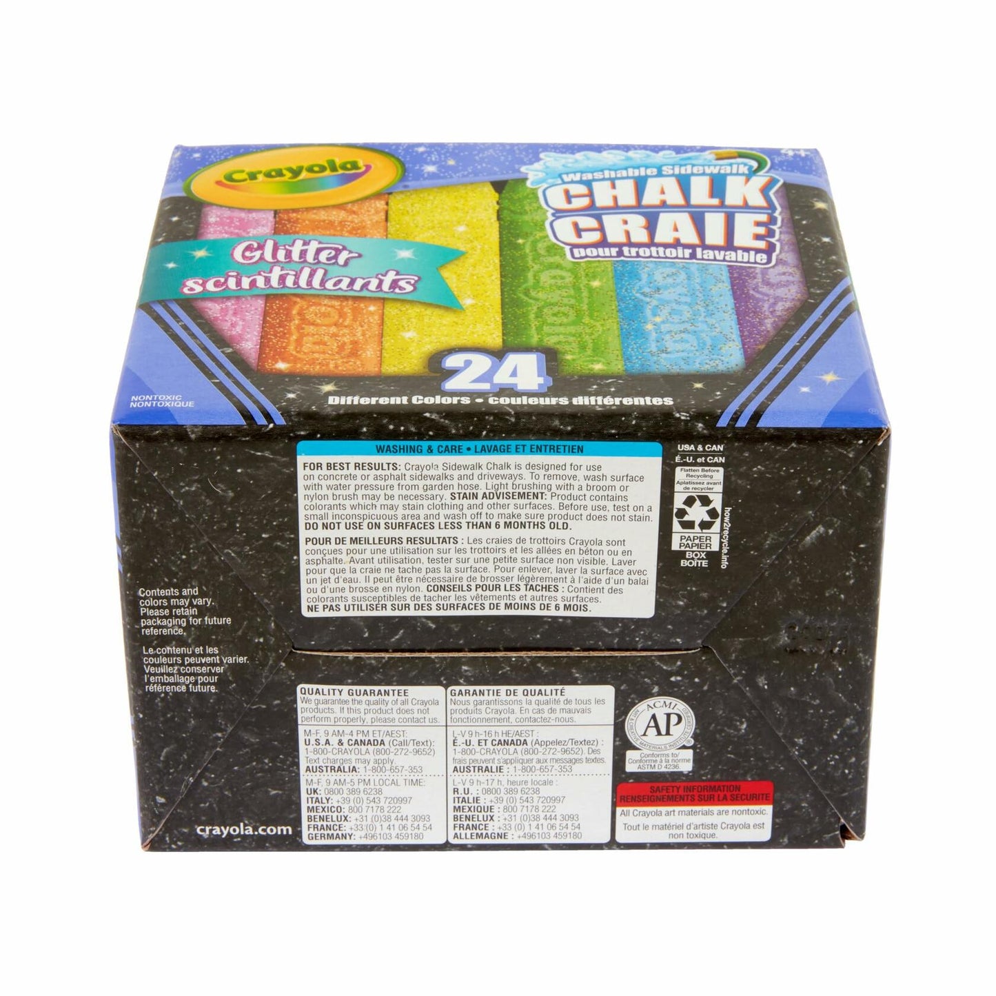 Glitter Sidewalk Chalk Set (24 Pieces)