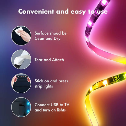 DreamSync Music-Reactive RGB TV Backlight Strip (13.1 ft)