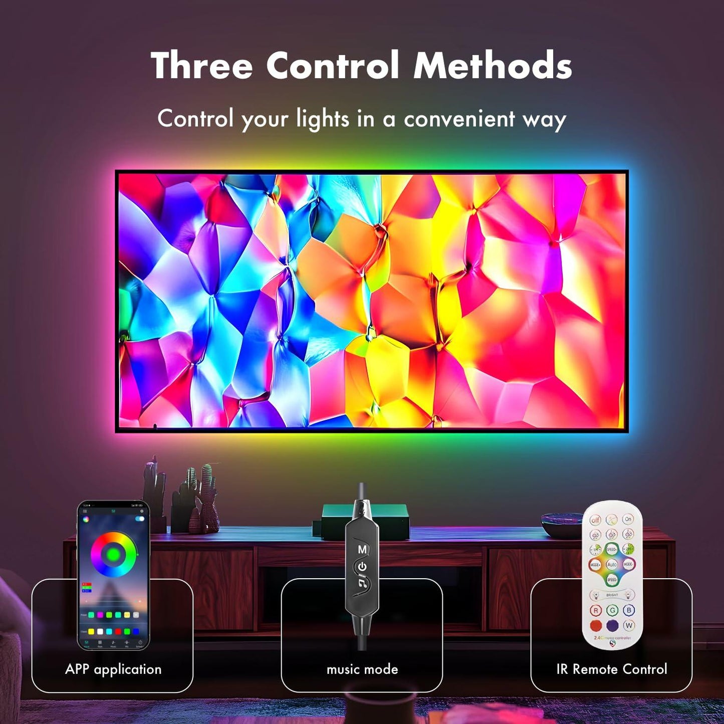 DreamSync Music-Reactive RGB TV Backlight Strip (13.1 ft)