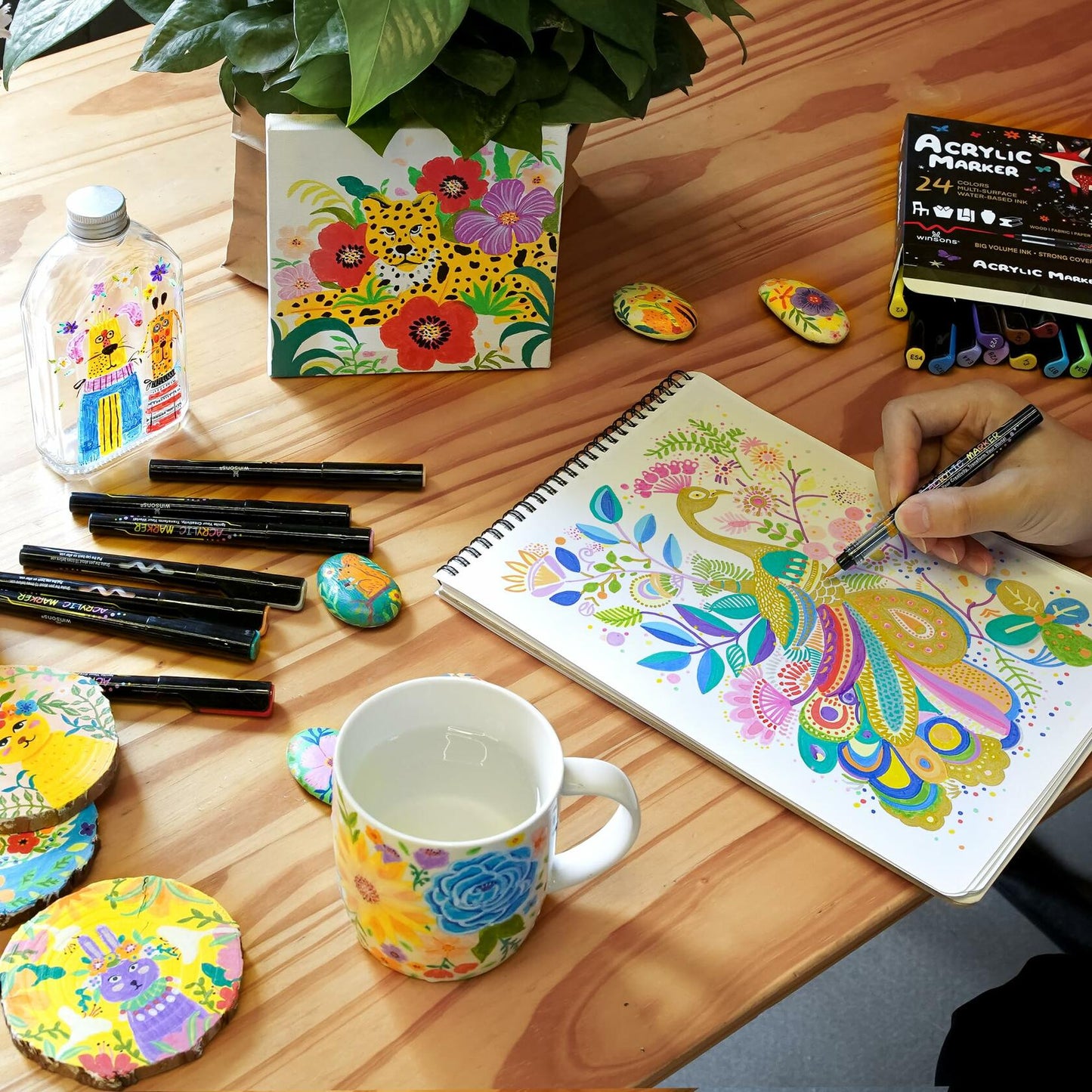 Bold & Bright Permanent Acrylic Markers (24 Colors)