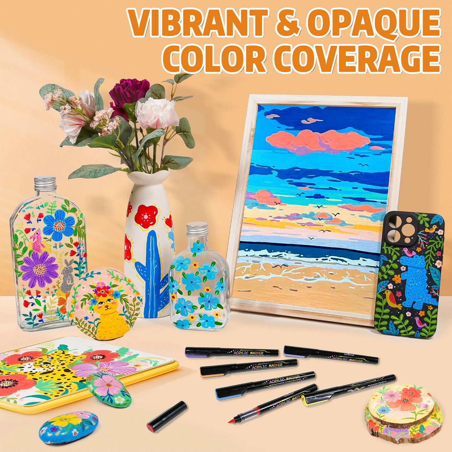 Bold & Bright Permanent Acrylic Markers (24 Colors)