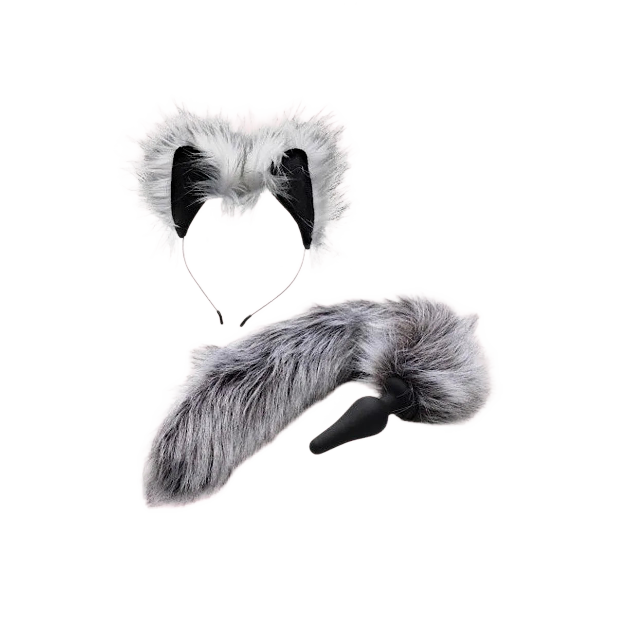Tailz Grey Wolf Tail Plug & Ears Set - Puppy's Aesthetics - Copy