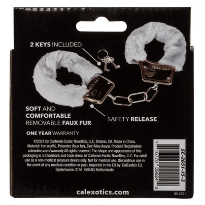 Playful White Furry Cuffs