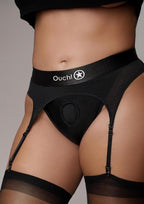 Vibrating Strap-On Thong with Adjustable Garters