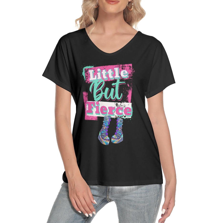 Little But Fierce V-Neck Play Tee
