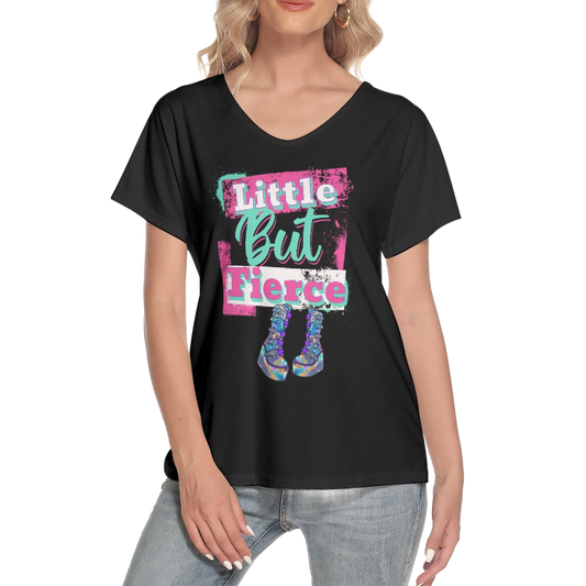 Little But Fierce V-Neck Play Tee