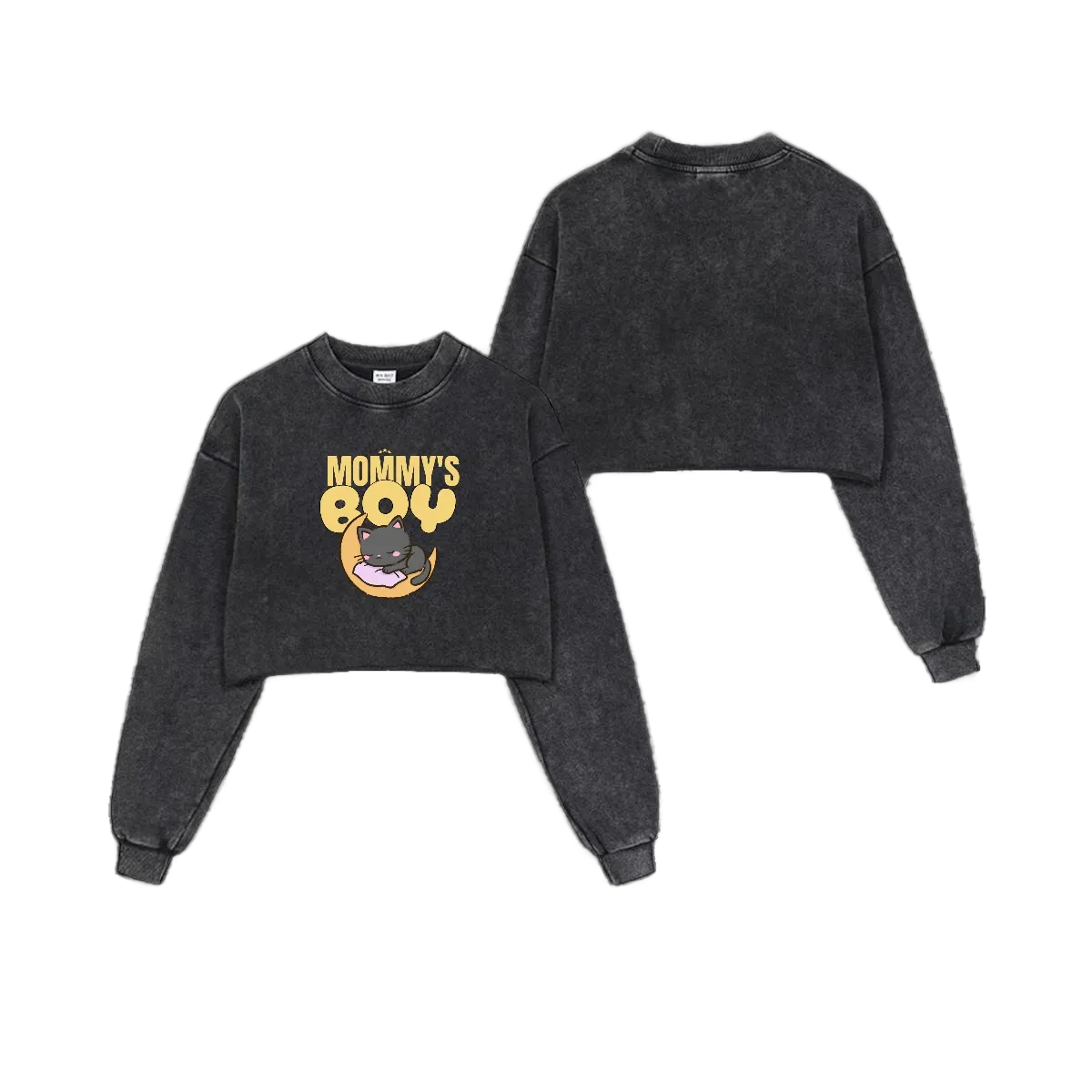 Mommy's Boy Cropped Cotton Hoodie