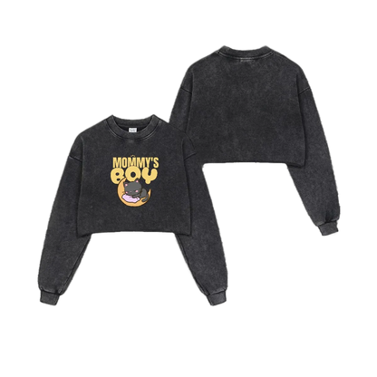 Mommy's Boy Cropped Cotton Hoodie