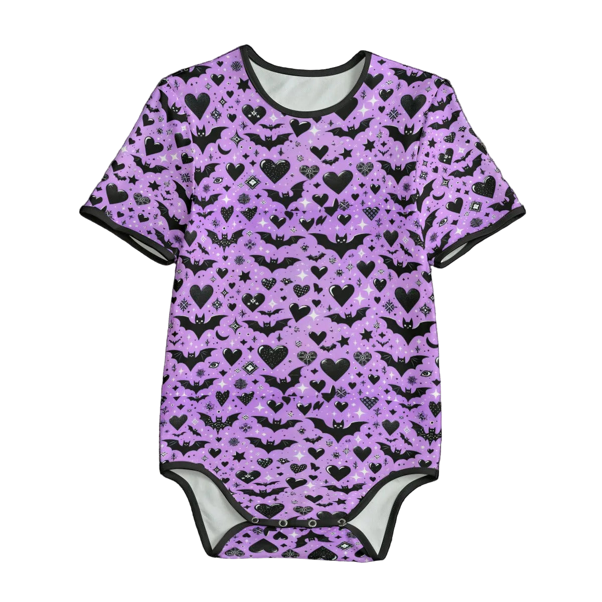 Batty Hearts Short Sleeve CuddleSuit