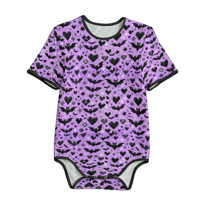 Batty Hearts Short Sleeve CuddleSuit