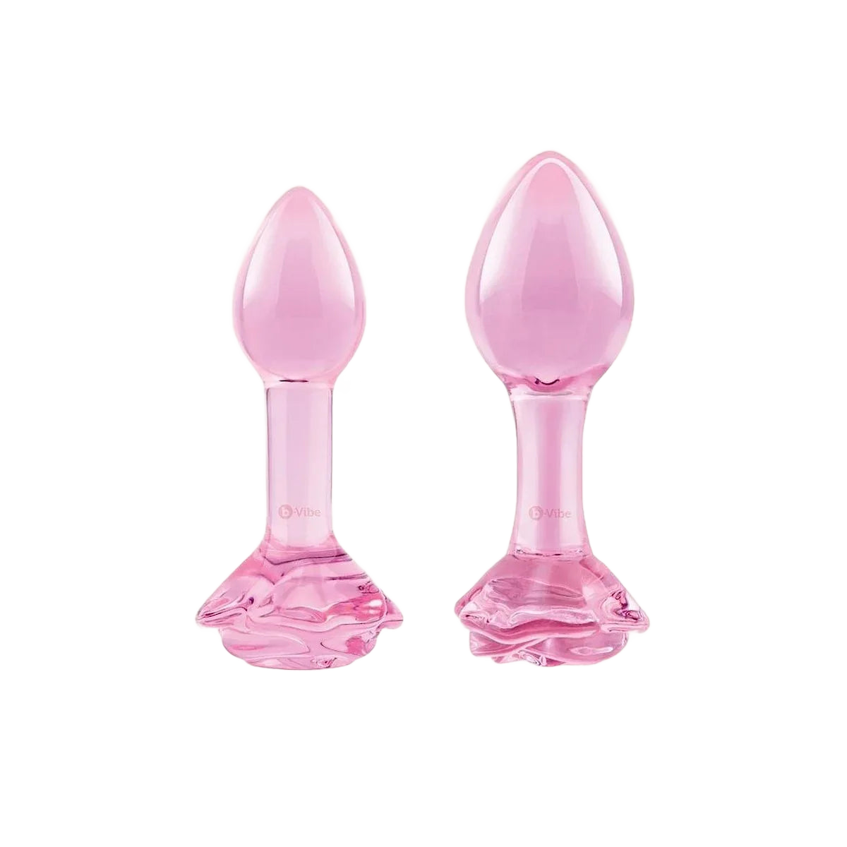 Pink Roses Glass Butt Plug Training Set - Puppy's Aesthetics