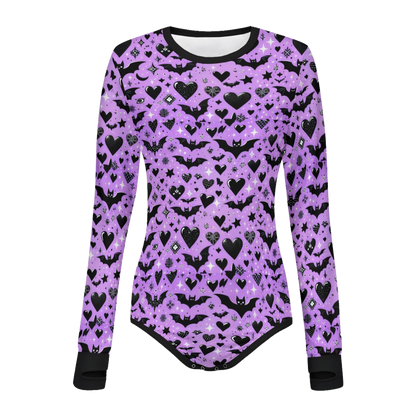 Batty Hearts Long Sleeve CuddleSuit