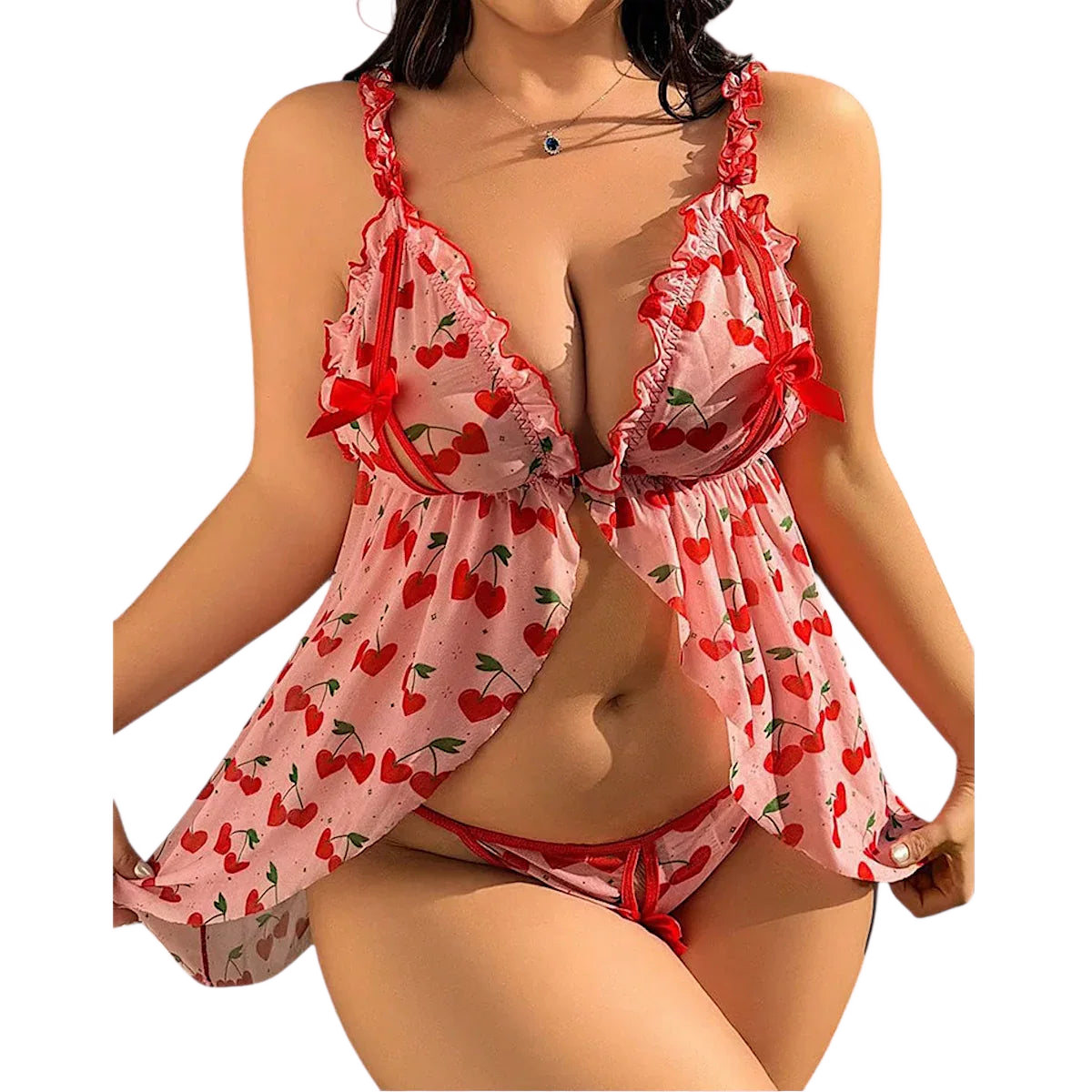 Flirty Plus Size Mesh Babydoll Chemise - Puppy's Aesthetics