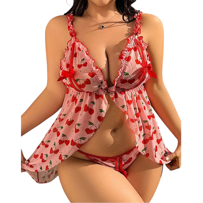 Flirty Plus Size Mesh Babydoll Chemise - Puppy's Aesthetics