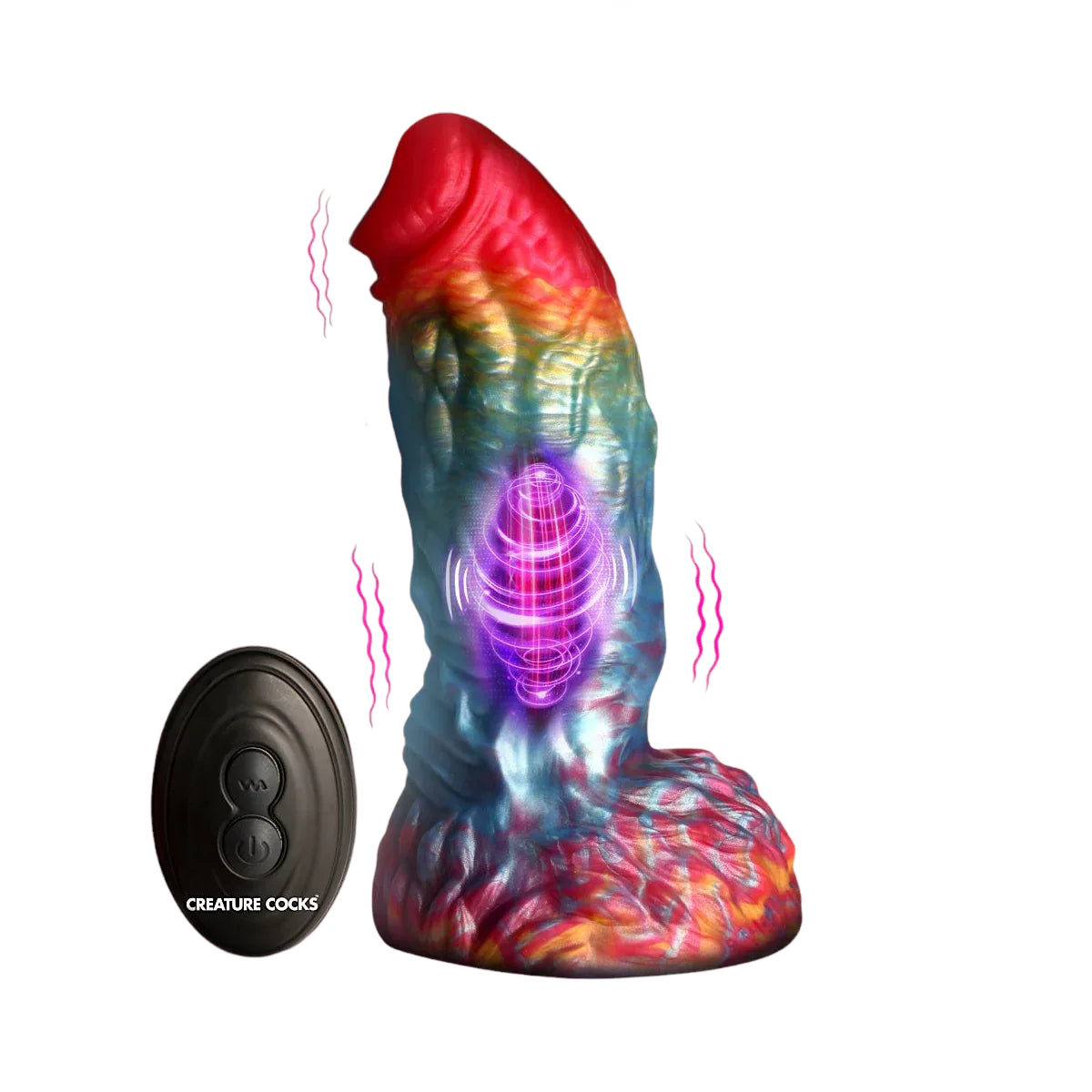 Rainbow Phoenix Vibrating Silicone Dildo - Puppy's Aesthetics