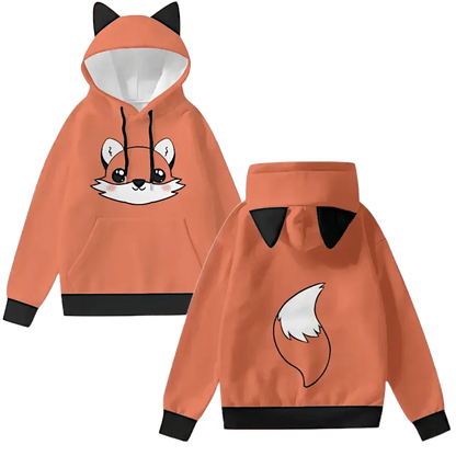 Kawaii Foxy Hoodie With Decorative Ears - Puppy's Aesthetics