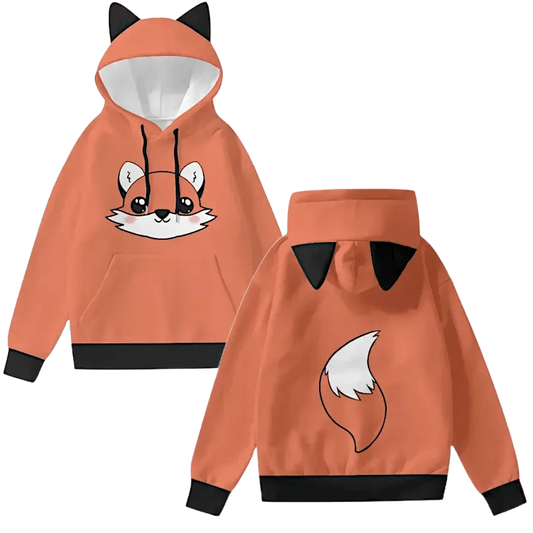 Kawaii Foxy Hoodie With Decorative Ears - Puppy's Aesthetics