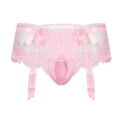 Sissy Lace Panties – Bowknot Briefs Garter - Puppy's Aesthetics