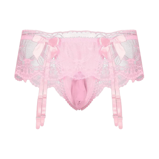Sissy Lace Panties – Bowknot Briefs Garter - Puppy's Aesthetics