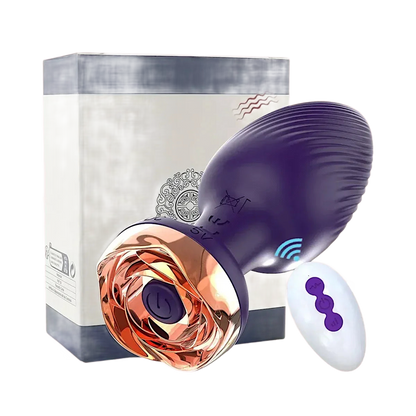 Rose Vibrator Anal Plug Remote-Controlled - Puppy's Aesthetics