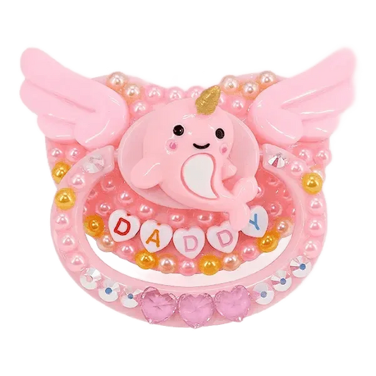 Pink 'Daddy' Handmade Adult Pacifier - Puppy's Aesthetics
