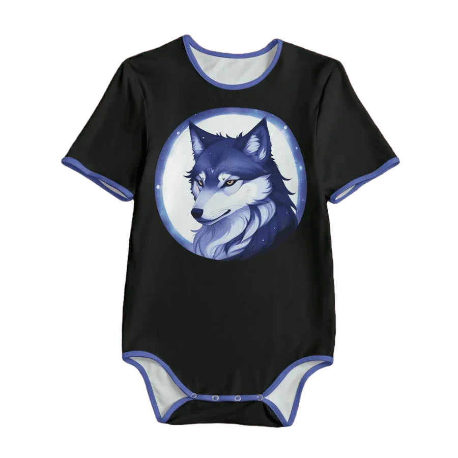 Black Blue Wolf Adult Unisex CuddleSuit - Puppy's Aesthetics