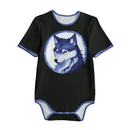Black Blue Wolf Adult Unisex CuddleSuit - Puppy's Aesthetics