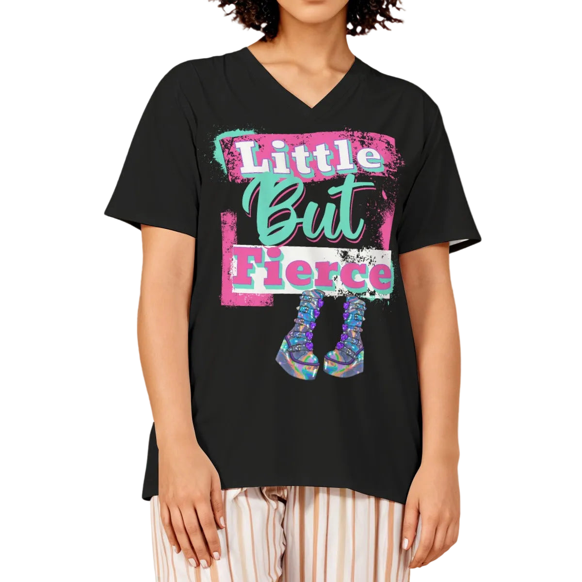 Little But Fierce Relaxed V-Neck Play Tee