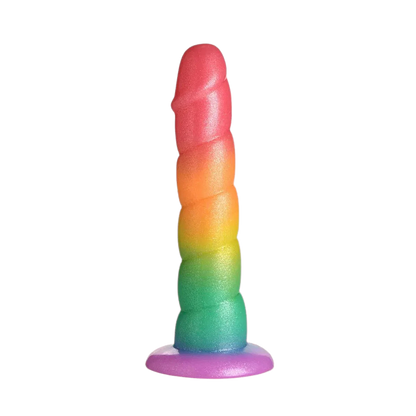 Simply Sweet Swirl Silicone Rainbow Dildo - Puppy's Aesthetics