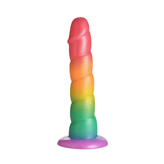 Simply Sweet Swirl Silicone Rainbow Dildo - Puppy's Aesthetics