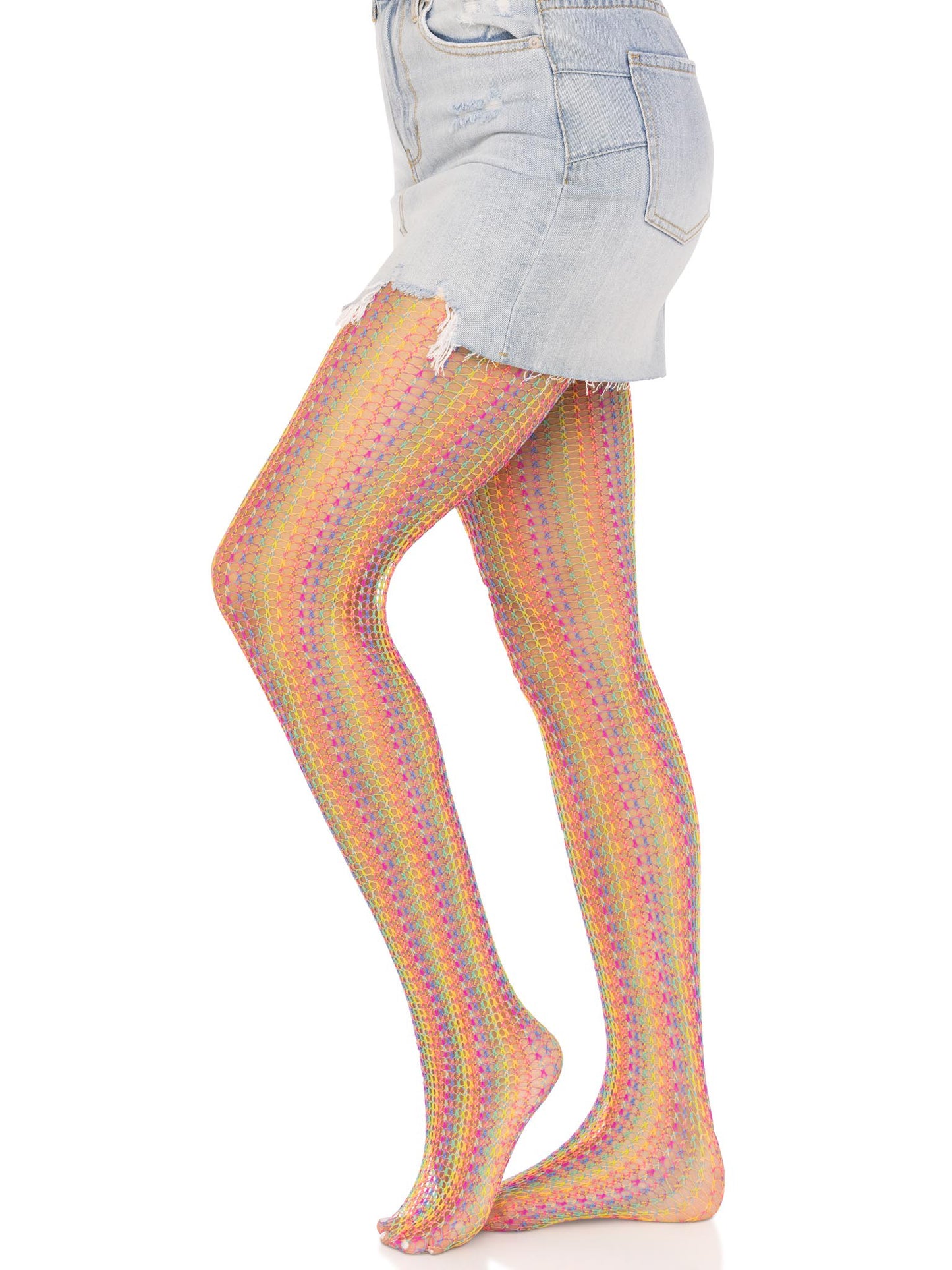 USA Only - Candy Skies Crochet Net Tights - Multicolor (One Size)