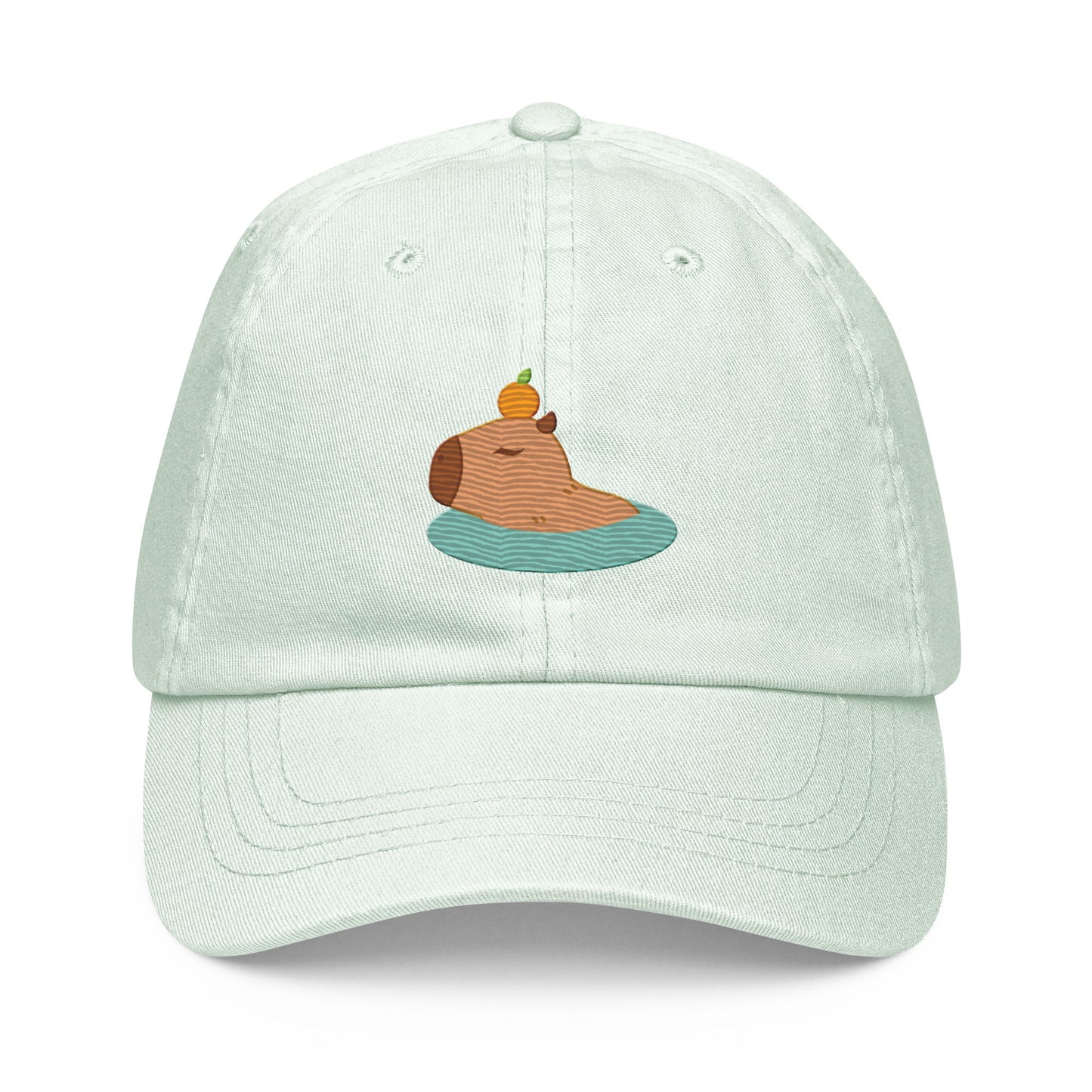 Happy Cappy Cap Cute Capybara Embroidered Pastel baseball hat
