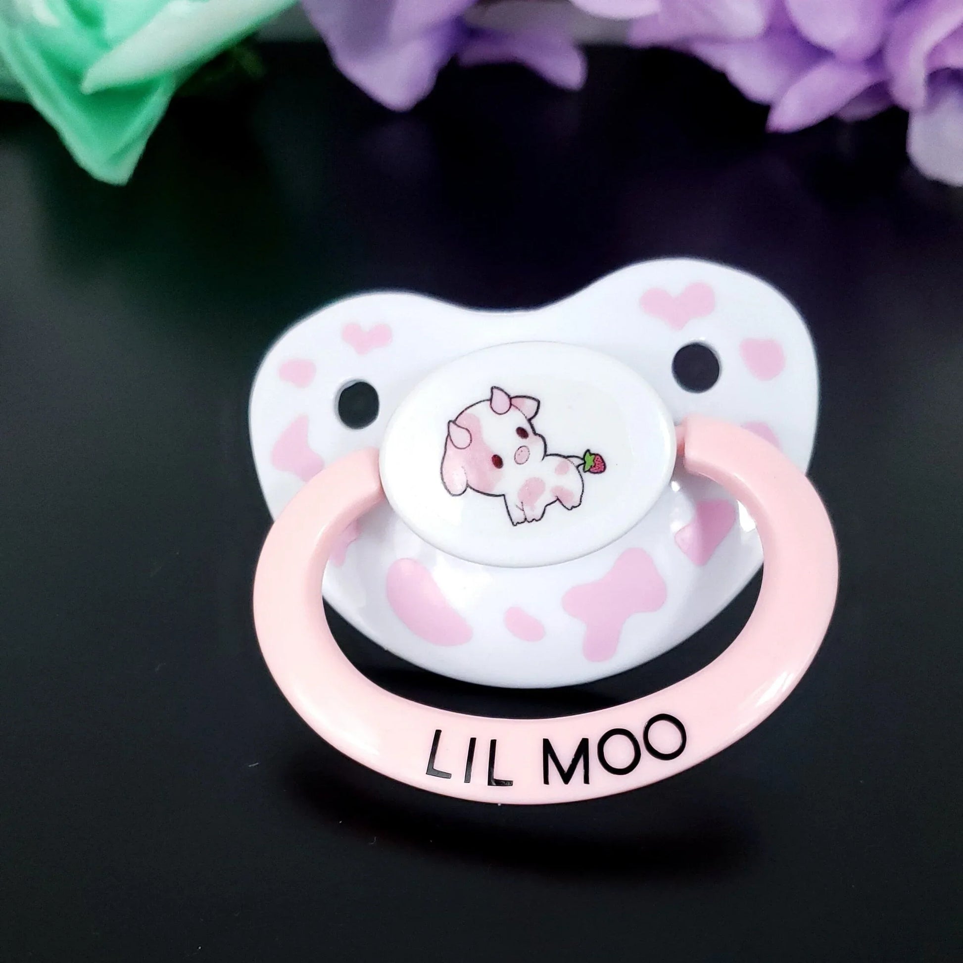 Adult Pacifier - Sweet Pink Cow - Puppy's Aesthetics