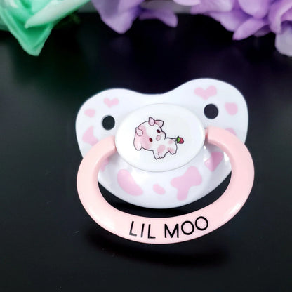 Adult Pacifier - Sweet Pink Cow - Puppy's Aesthetics