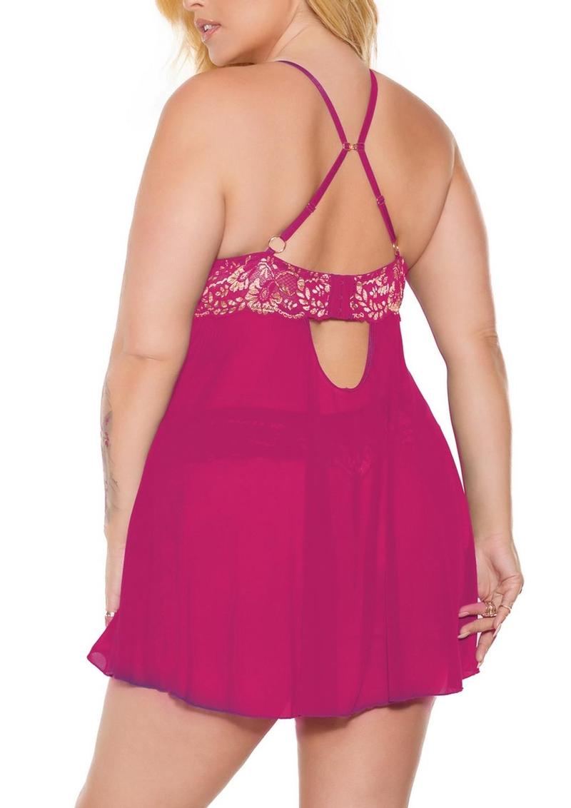 Pink Pussycat Babydoll Lingerie Set