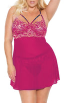 Pink Pussycat Babydoll Lingerie Set