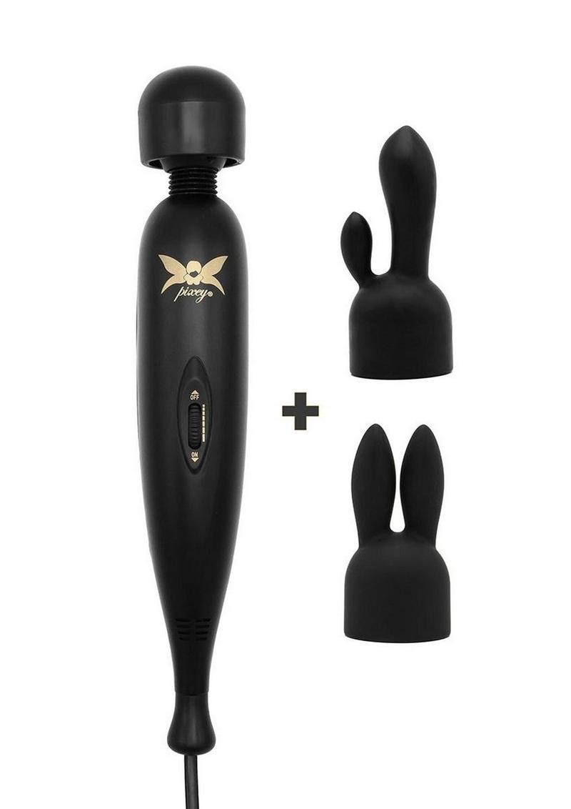 Pixey Turbo Black Edition Wand Massager (Attachments)