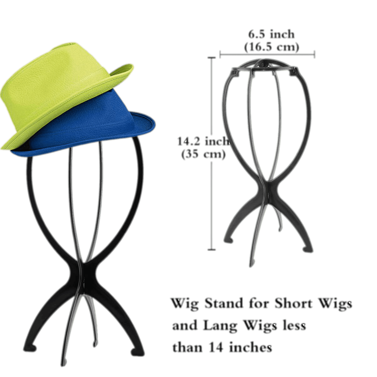 Plastic Wig Stand - Black