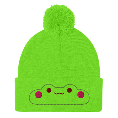 Kawaii Frog Pom-Pom Beanie