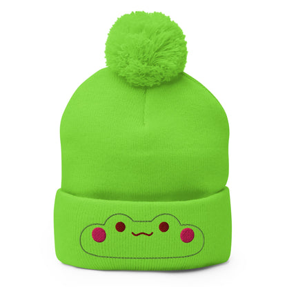 Kawaii Frog Pom-Pom Beanie