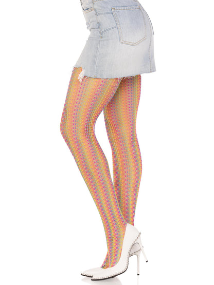 USA Only - Candy Skies Crochet Net Tights - Multicolor (One Size)