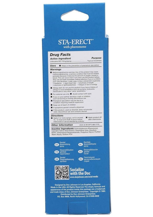 Sta-Erect Delay Spray for Men - 2 Fl. Oz. - Boxed