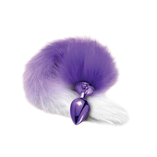 Metal Butt Plug Purple Fur Tail