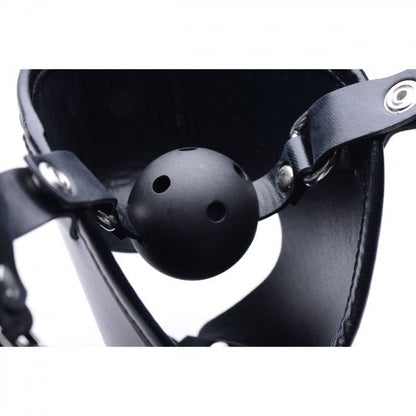Master Series Pup Puppy Play Hood and Breathable Ball Gag