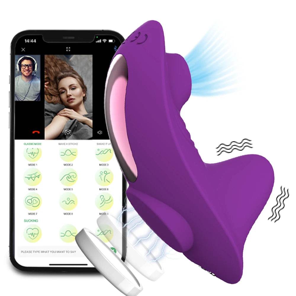 App Vibrator Bluetooth Remote Control Sucker (Colors) - Puppy's Aesthetics