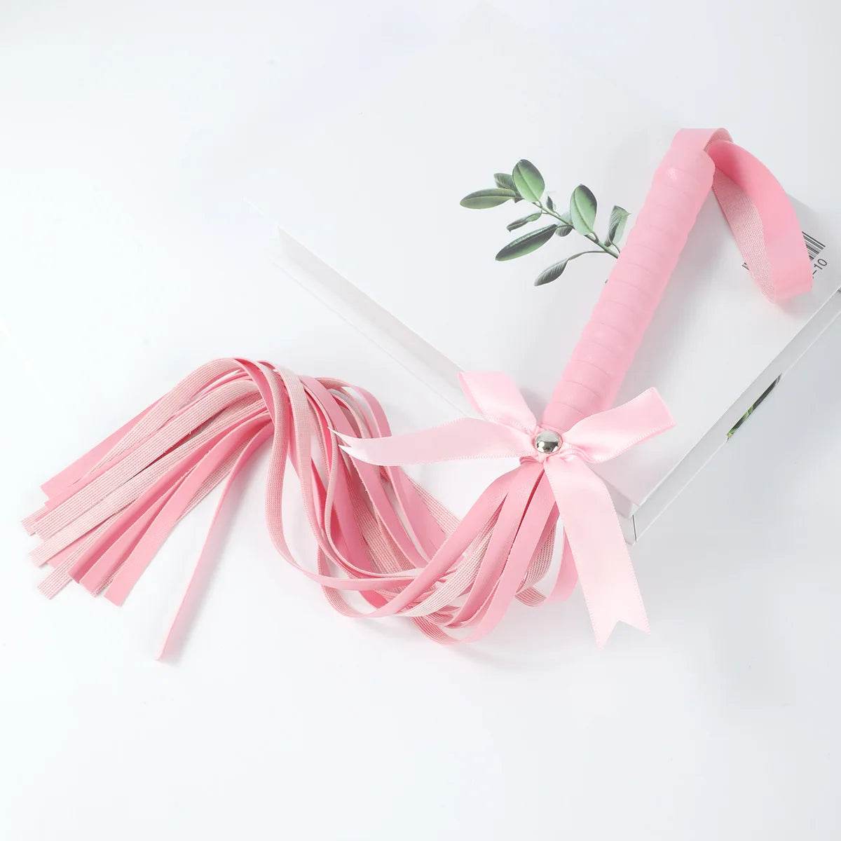 Kawaii Pink PU Leather Bow Flogger (Colors) - Puppy's Aesthetics