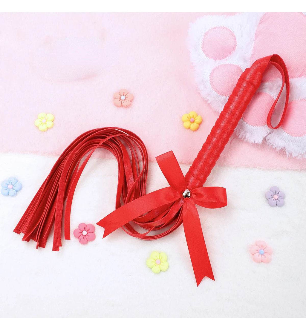 Kawaii Pink PU Leather Bow Flogger (Colors) - Puppy's Aesthetics