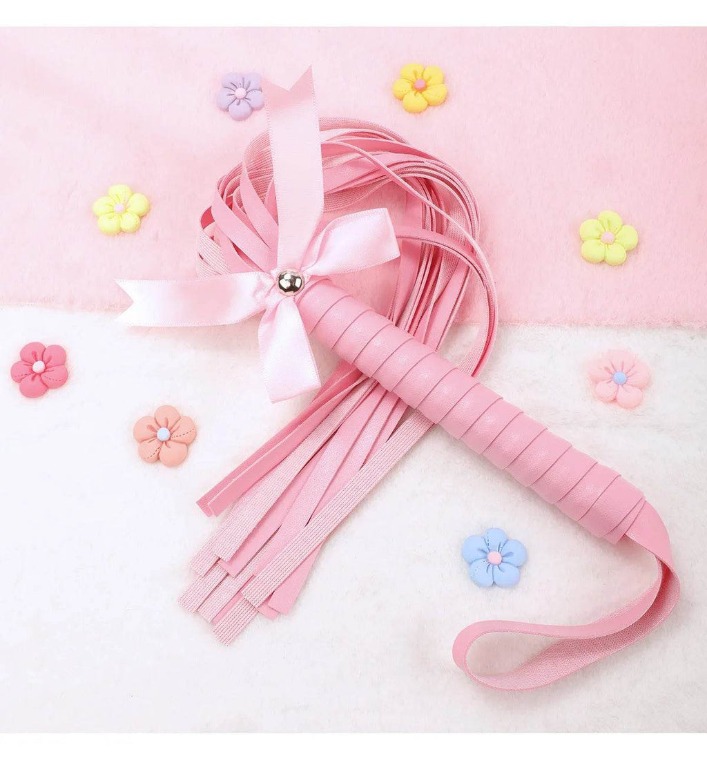 Kawaii Pink PU Leather Bow Flogger (Colors) - Puppy's Aesthetics