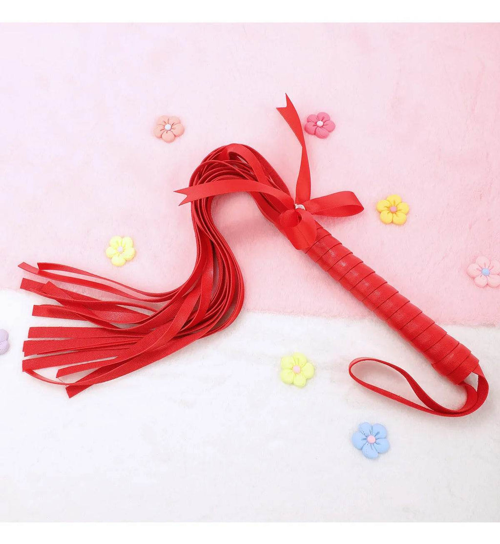 Kawaii Pink PU Leather Bow Flogger (Colors) - Puppy's Aesthetics